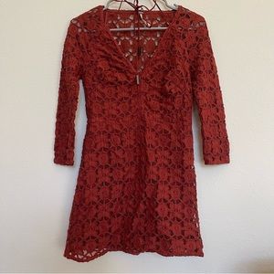 Size 0 Free People Back to Black Terracotta Dress
